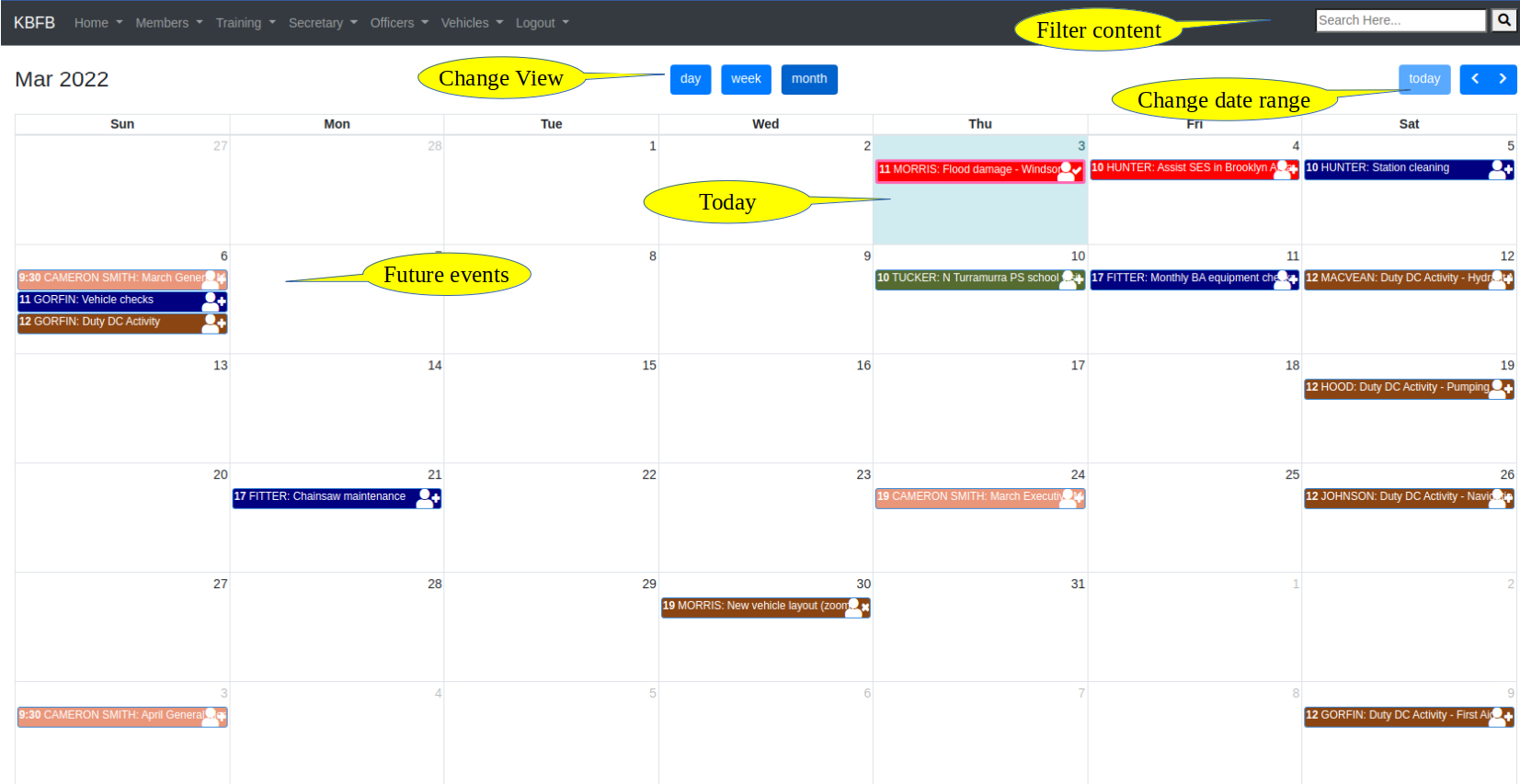 Calendar Month View